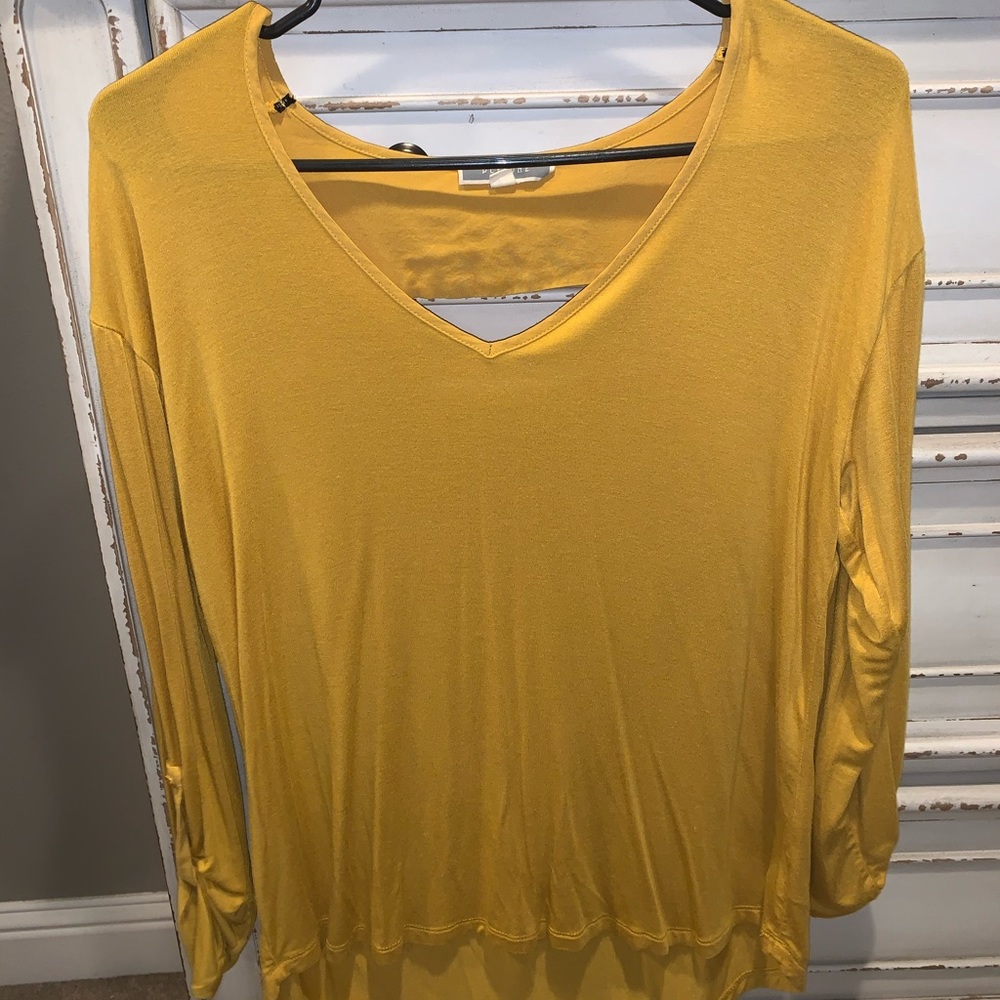 yellow, long sleeve top